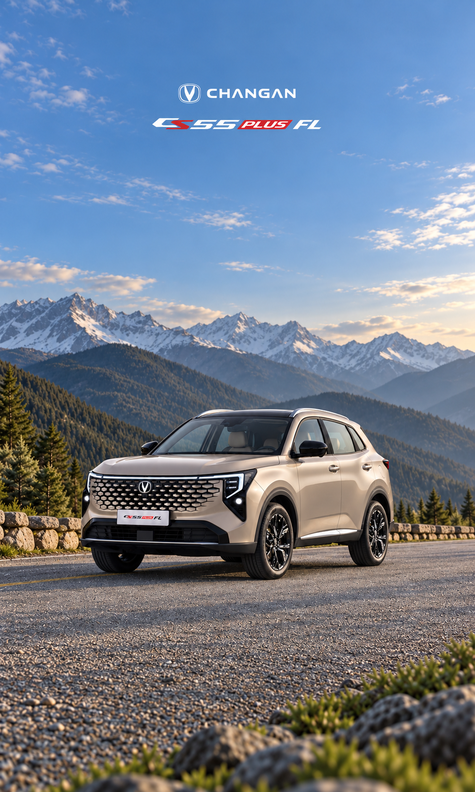 Changan CS55 Plus FL tog‘lar fonida